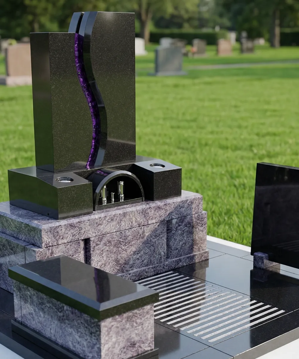 東京で人気のガラスデザイン墓石 アメジスト