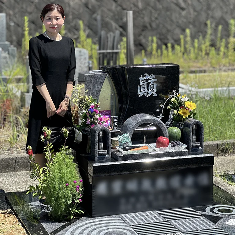 和歌山県かつらぎ町 ガラスデザイン墓 ターコイズ