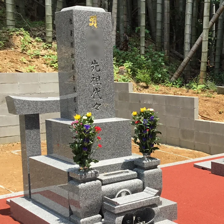 熊本県熊本市東区の和墓施工例（国産伊予大島石特級）