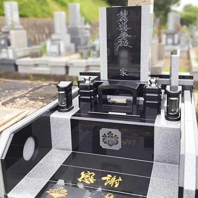 兵庫県神戸市西区のデザイン墓施工例（インドクンナム＋韓国栄州）