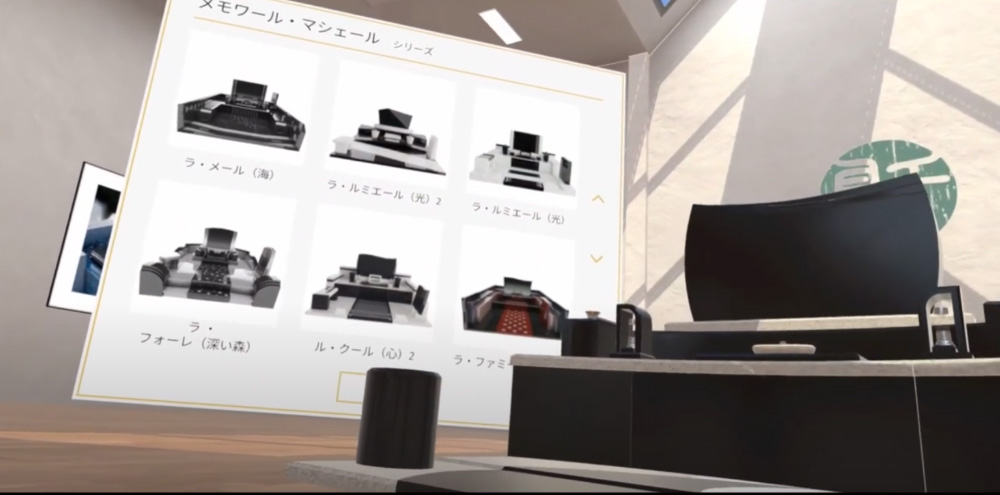 バーチャル空間上の墓石展示場